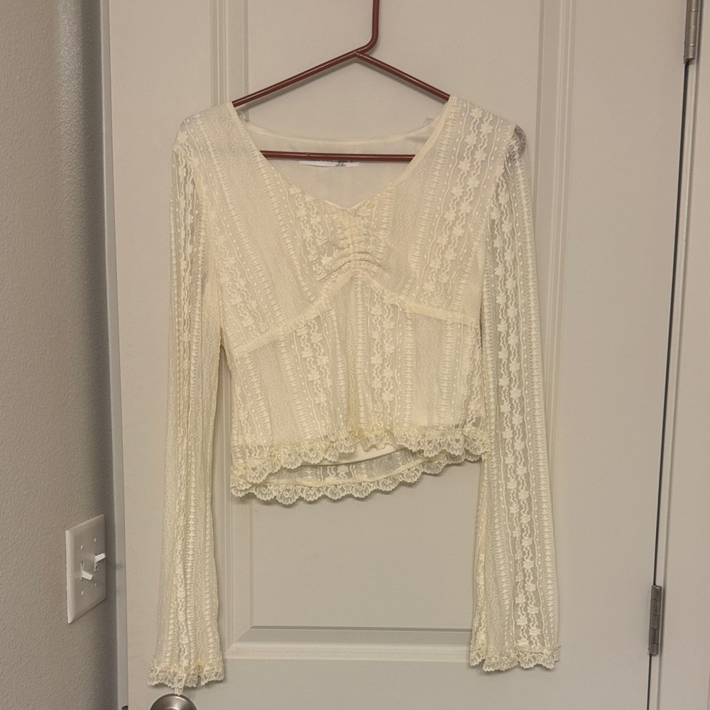 Altar'd State Cream Lace Blouse